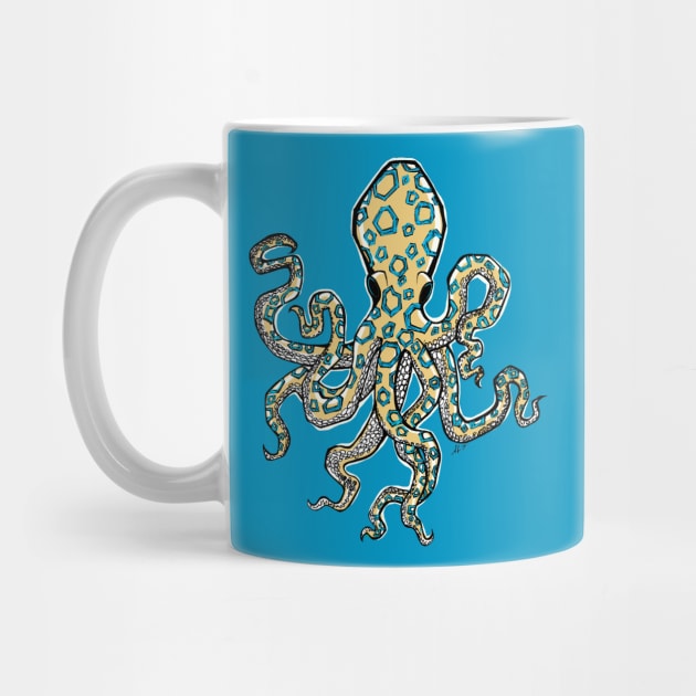Blue Ring Octopus by AltIllustration